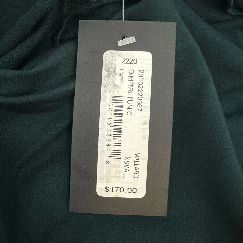 Bryn Walker Dimitri French Terry Knit Draped Neck Dolman Sleeve Oversized Tunic - Picture 11 of 12